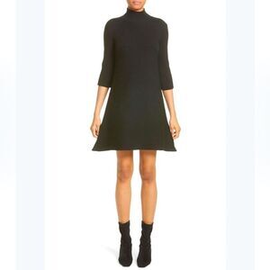 Stella McCartney Black Ribbed A-Line Wool Dress Size 40/ Medium